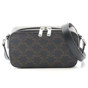 Celine Triomphe Shoulder Bag PVC Coated Canvas Leather